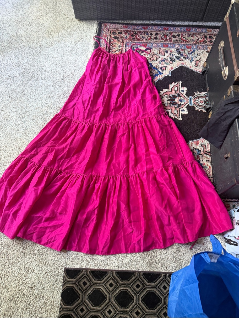 Banana Republic Fuchsia Tiered Maxi Dress